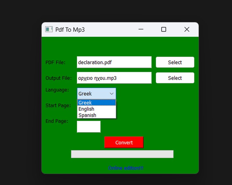 PDF to MP3 Screenshot 2